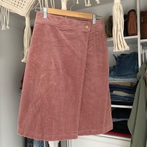 Corduroy Pink MIDI Skirt